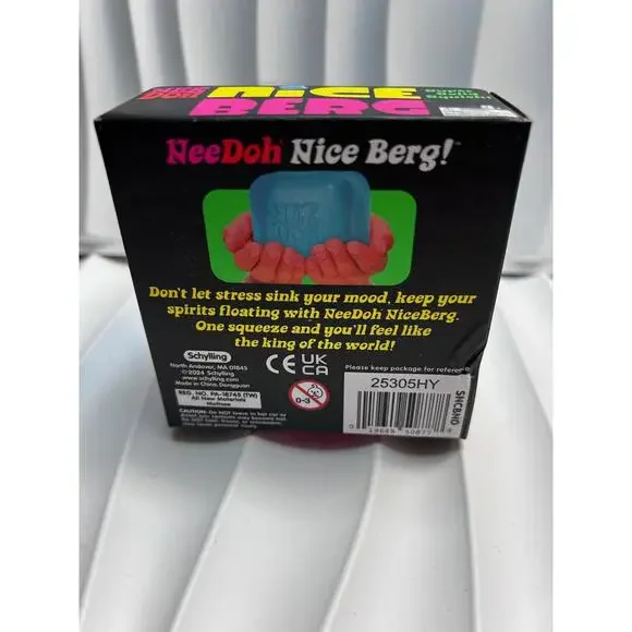 NeeDoh Nice Berg Ice Cube Squishy Stress Toy Blue Super Solid Squish - Picture 3 of 3